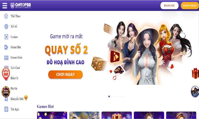 Giao diện trang chủ của KUBET
